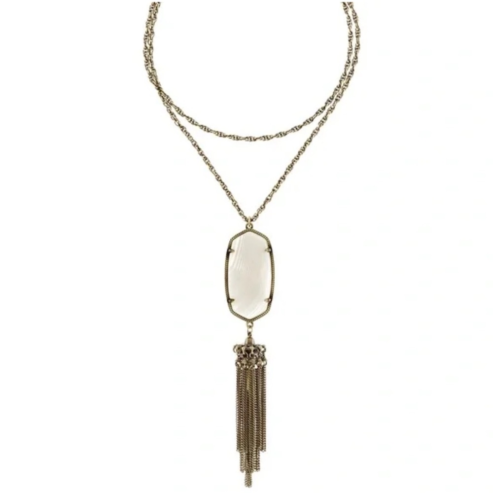 Kendra Scott Rayne mother of pearl tassel necklace